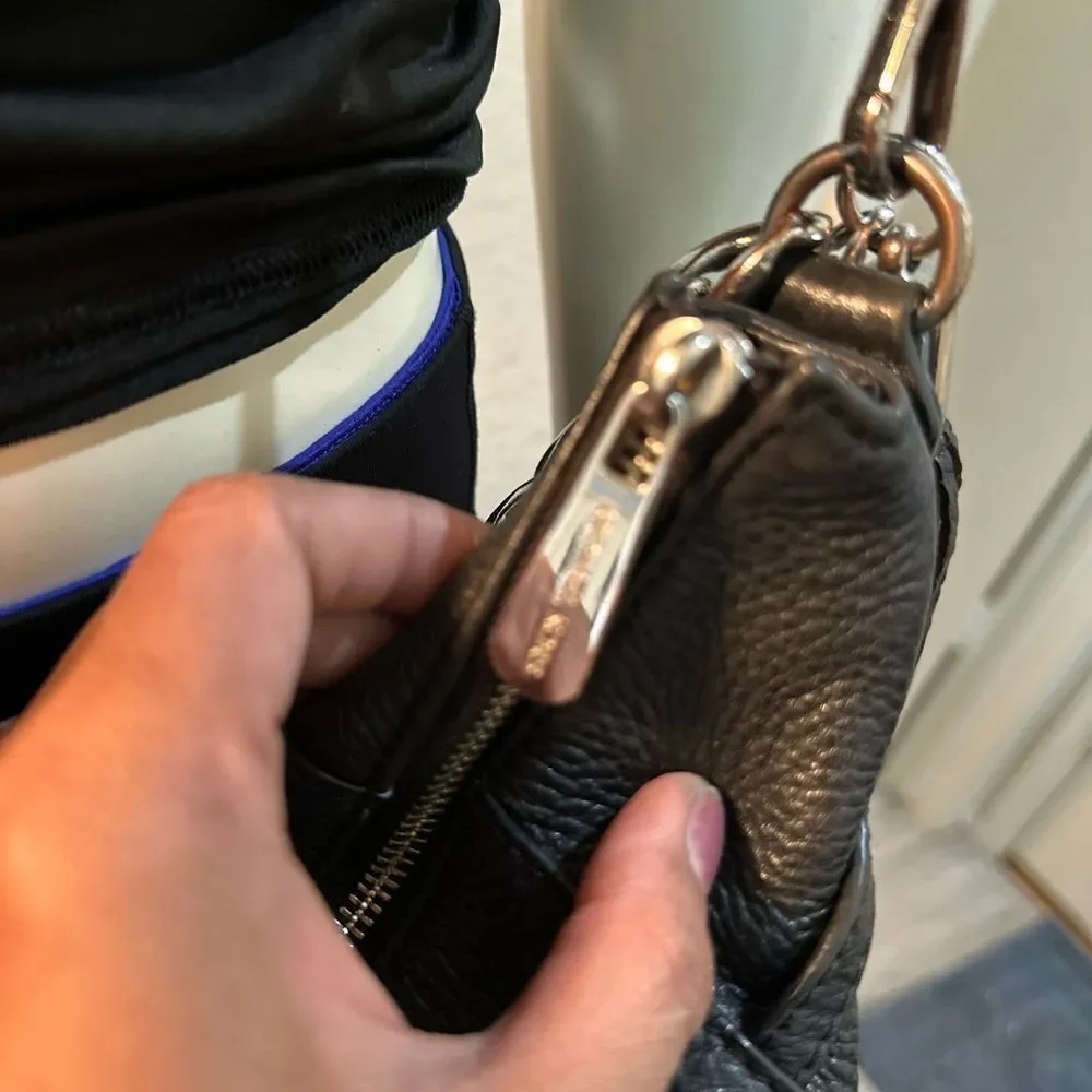 Michael Kors Black Ruched Top and Chain Strap Bag